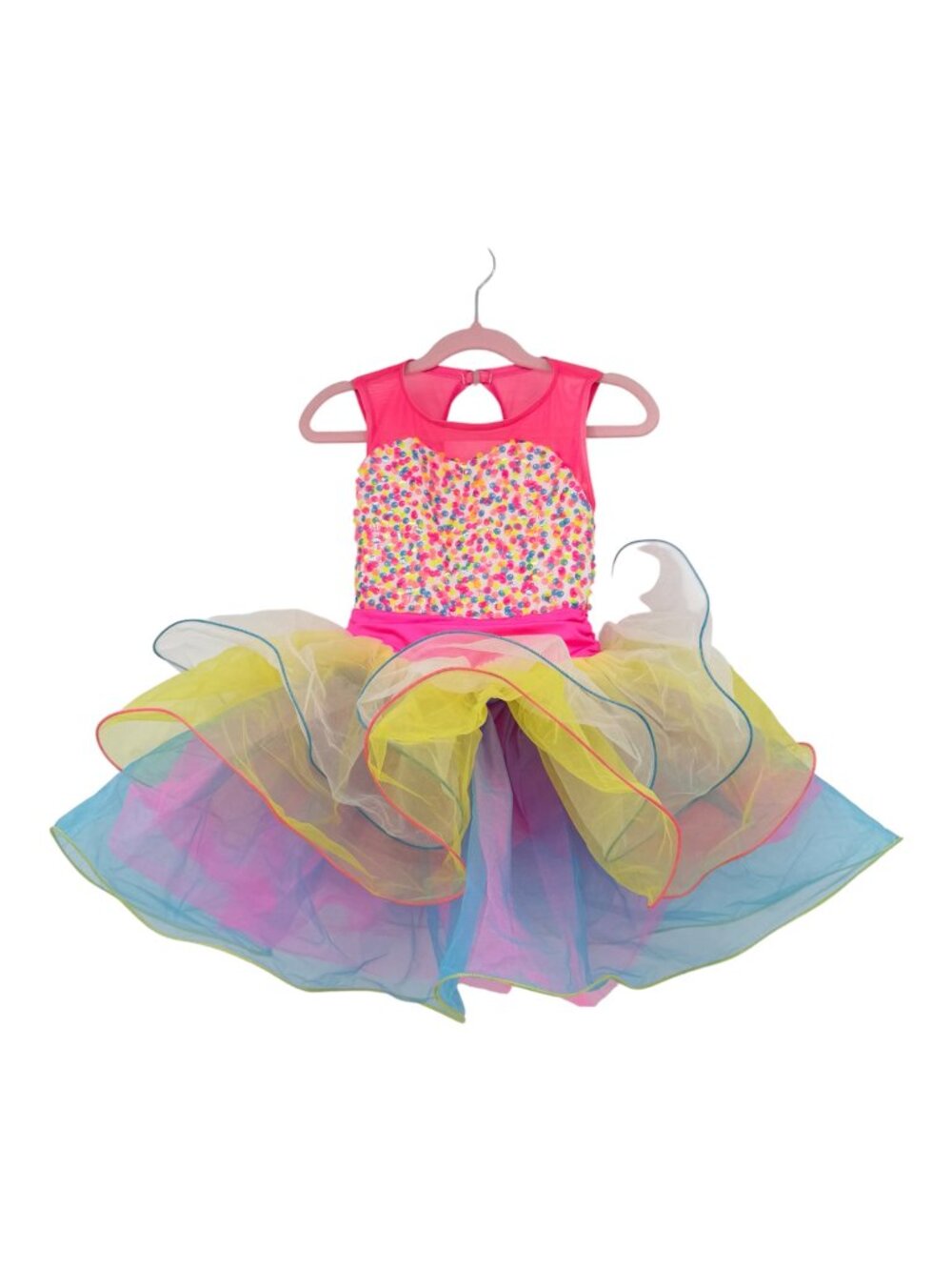 Weissman Girls SC Rainbow Sequin Tulle Tutu Dance Costume Pink